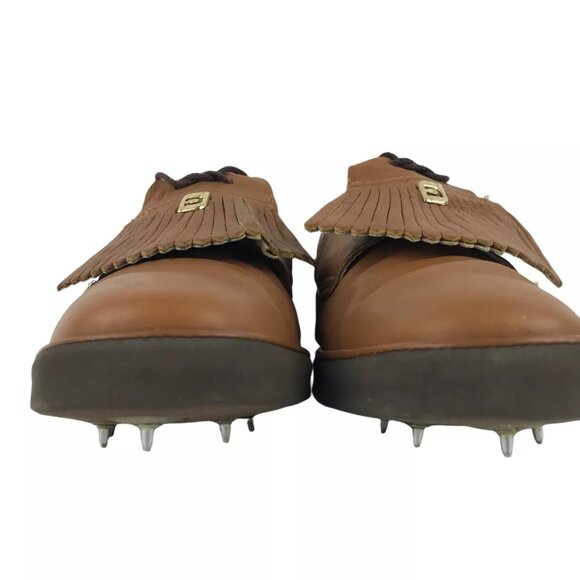 FootJoy Mens 53553 Brown Leather Fringe Lace Up Low Top Golf Shoe Size 11.5 M‎ - Picture 3 of 9